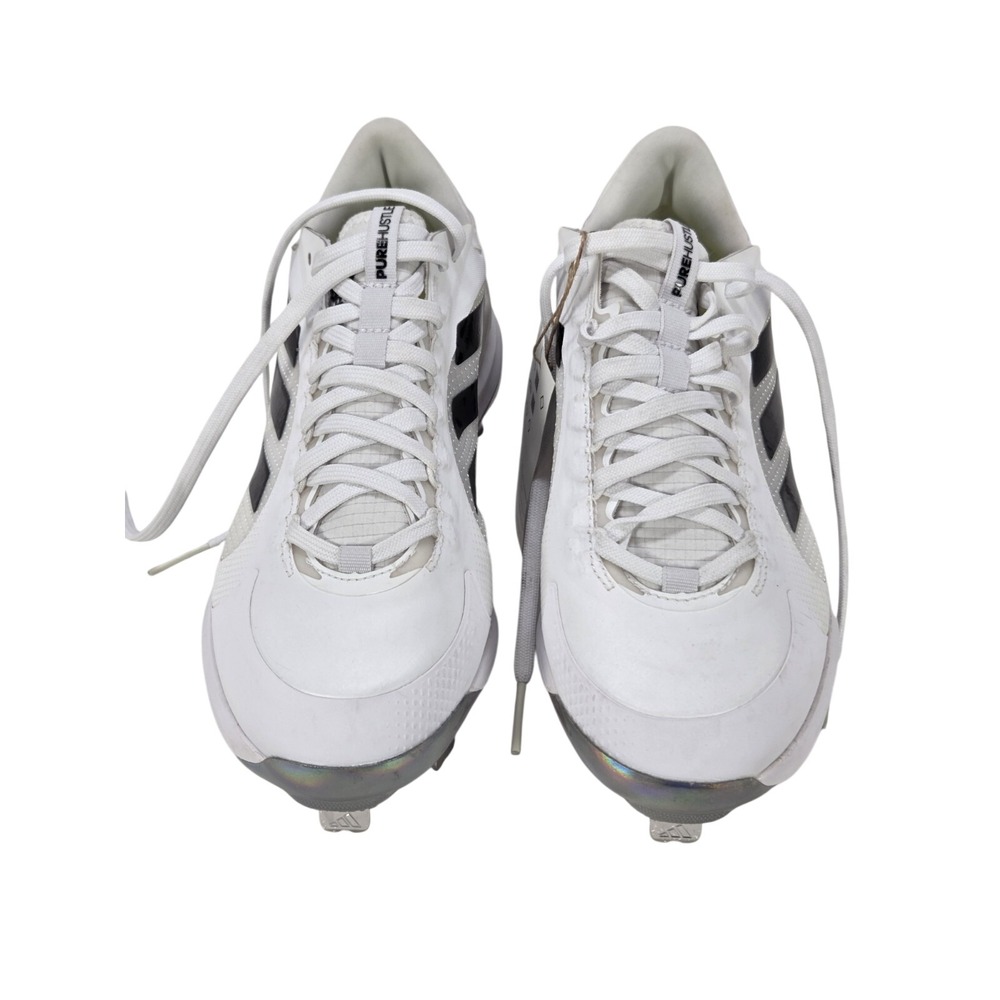 Adidas PureHustle 2 Elite Baseball Cleats Mens 8 White Black Metal Spikes FY4393